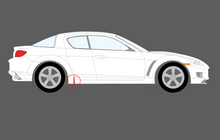 Mazda RX8 R3 (2nd Gen.) 2008-2011, Rear Sill Skirt CLEAR Paint Protection