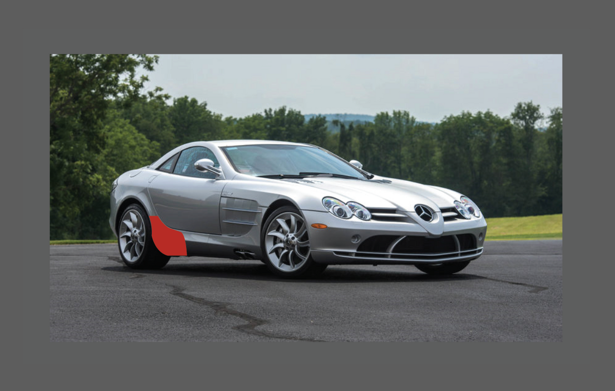 Mercedes Mclaren SLR 2003-2010, Rear Sill Panel QTR Arches CLEAR Stone Protection