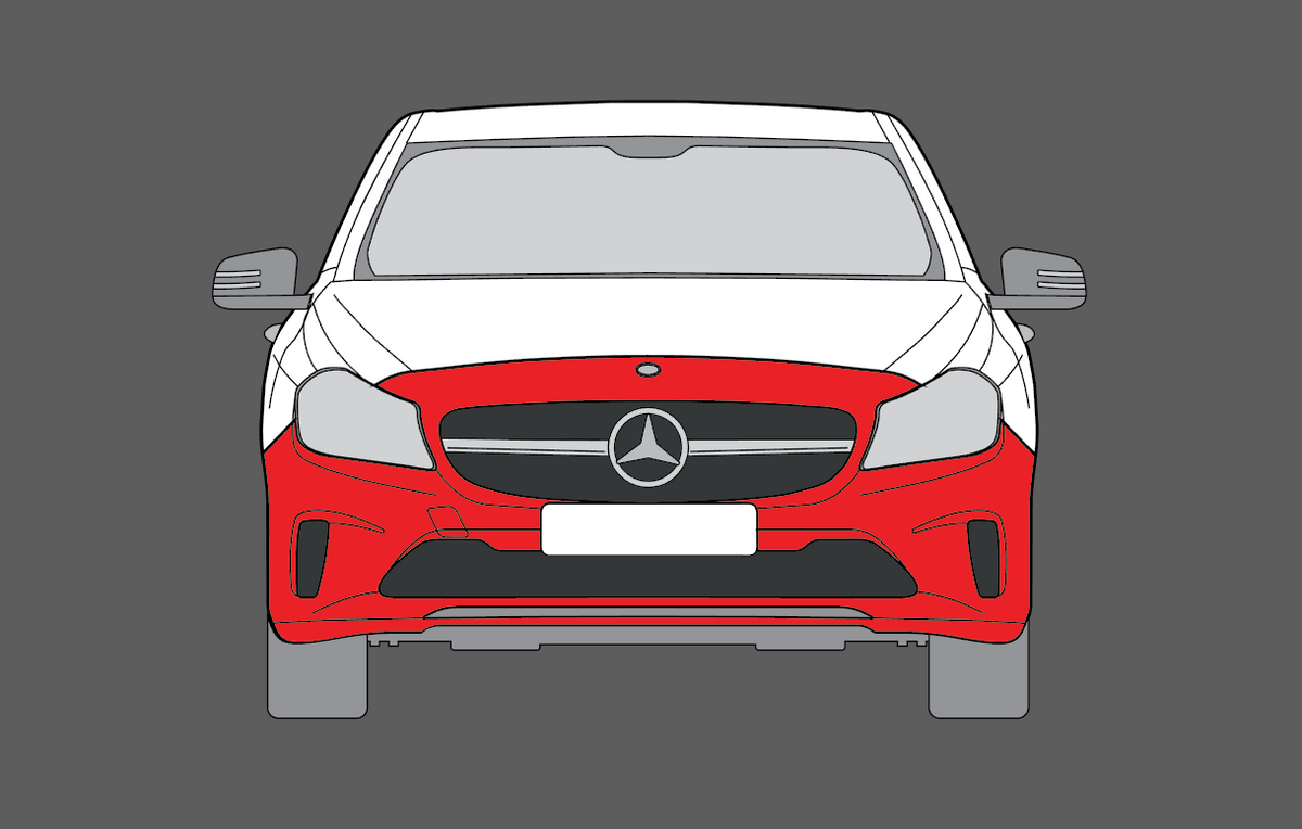Mercedes-Benz A45 AMG Aero (W176 Facelift)16-18, Front Bumper CLEAR Paint Protection