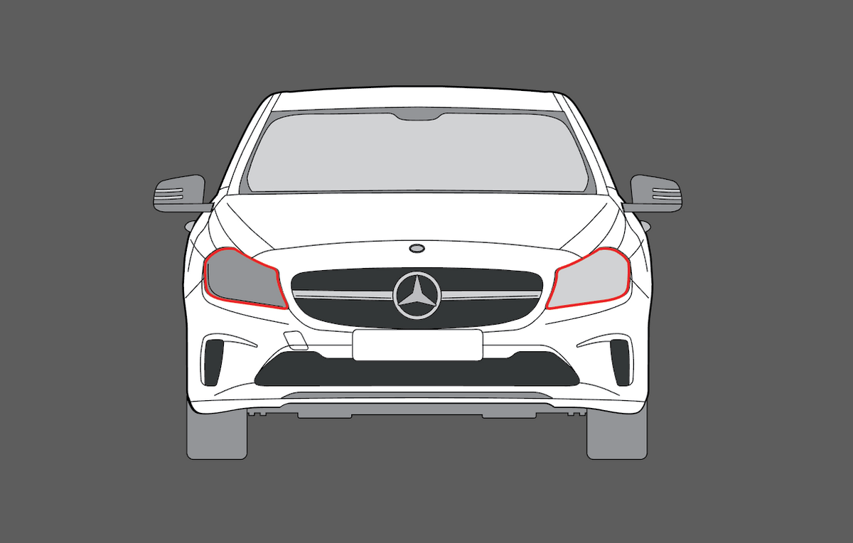 Mercedes-Benz A Class (W176) 2013-2018, Headlights CLEAR Stone Protection