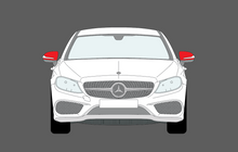 Mercedes-Benz C Class Coupe (C205) 2016-, Mirror Covers CLEAR Paint Protection