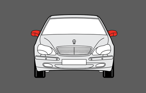 Mercedes-Benz S Class (W220) Mirror Caps CLEAR Shield
