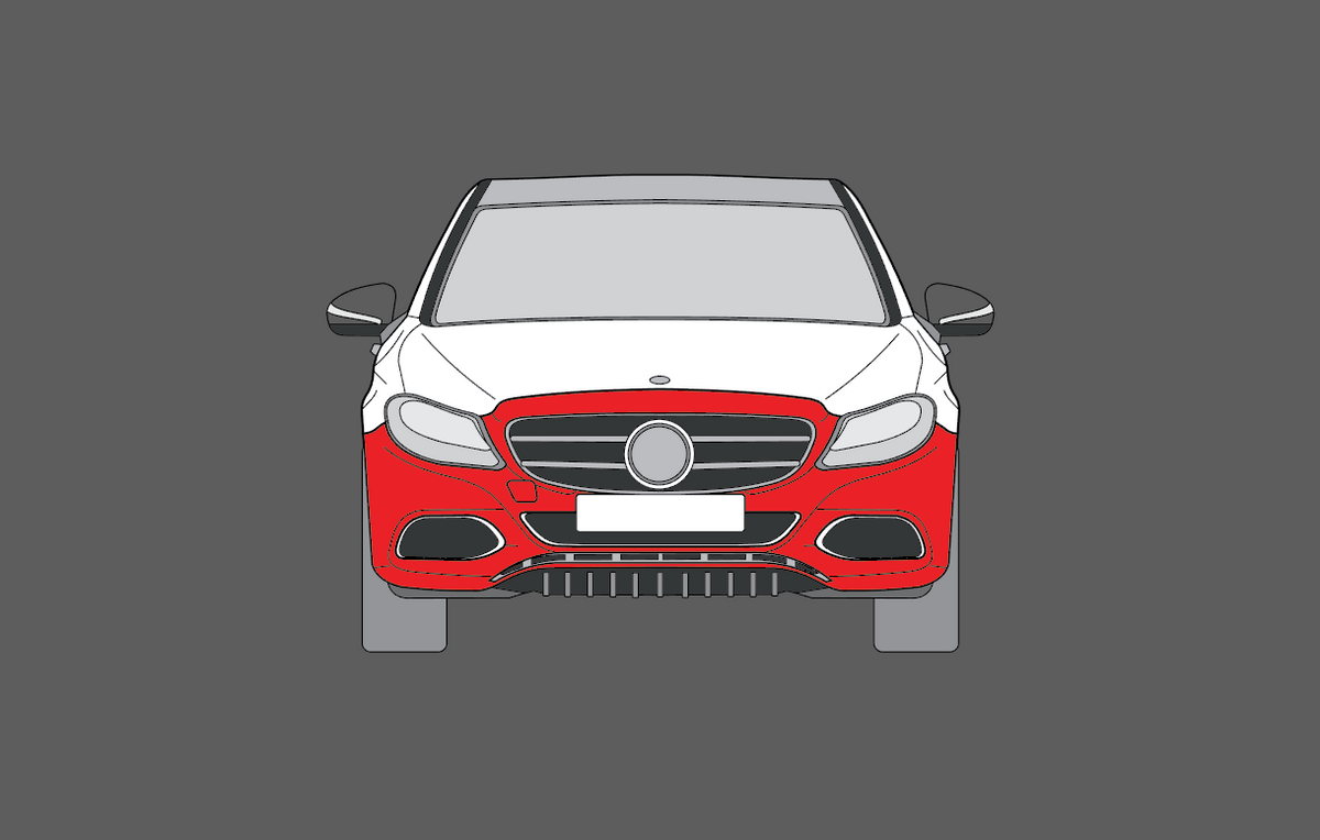 Mercedes-Benz C Class (W205) AMG Sport Bumper CLEAR Paint Protection