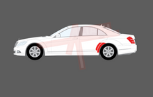 Mercedes S-Class (W221) 2006-2013, Rear Door & QTR Arches CLEAR Paint Protection