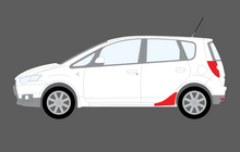 Mitsubishi Colt 2009-2012, Side Sill Sirt Rear Section CLEAR Paint Protection