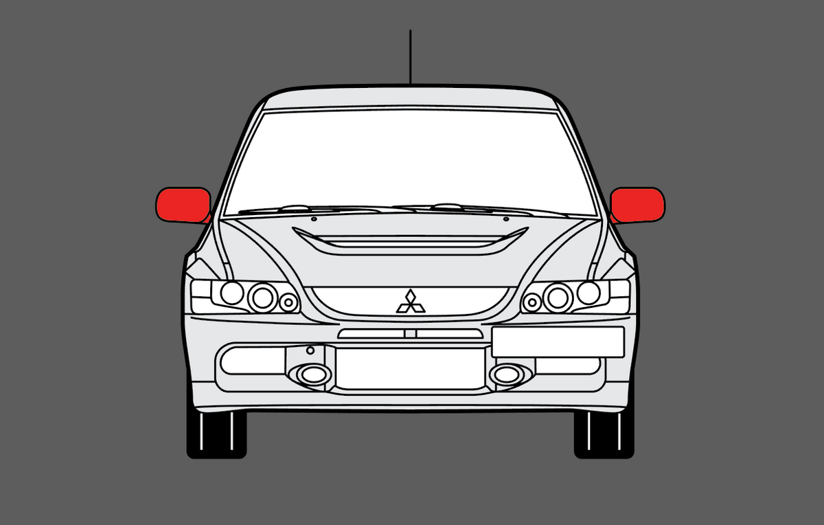 Mitsubishi Evolution 9 2005-2007 Door Mirror Covers CLEAR Paint Protection