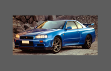Nissan Skyline GTR (R34) 1999-2002 Door Mirror Covers CLEAR Paint Protection