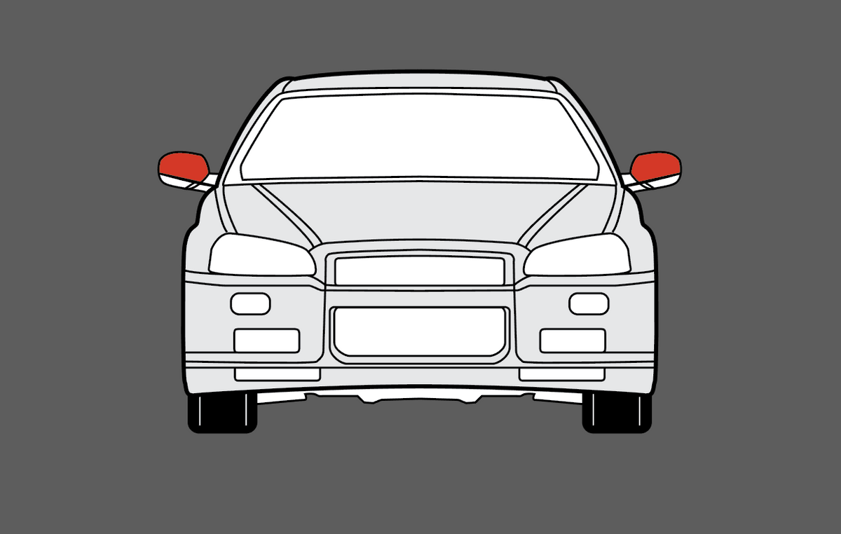 Nissan Skyline GTR (R34) 1999-2002 Door Mirror Covers CLEAR Paint Protection