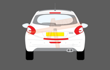 Peugeot 208 2012-2019, Rear Bumper Upper CLEAR scratch Protection