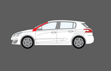 Peugeot 308 (Type MK2) 2014-, A-Pillars CLEAR Paint Protection