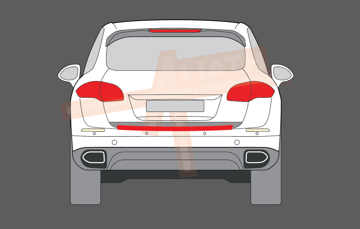 Porsche Cayenne (Type 92A) 2015-2017, Rear Bumper Upper CLEAR Scratch Protection