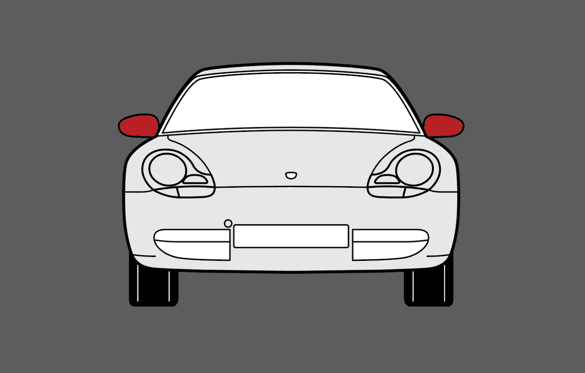Porsche Boxster 986 1996-2004 Door Mirror Covers CLEAR Shield