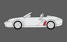 Porsche Boxster 986 1996-2004 Rear Qtr OE Style BLACK TEXTURED Shield
