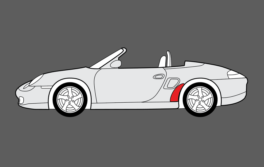 Porsche Boxster 986 1996-2004 Rear Qtr OE Style BLACK TEXTURED Shield