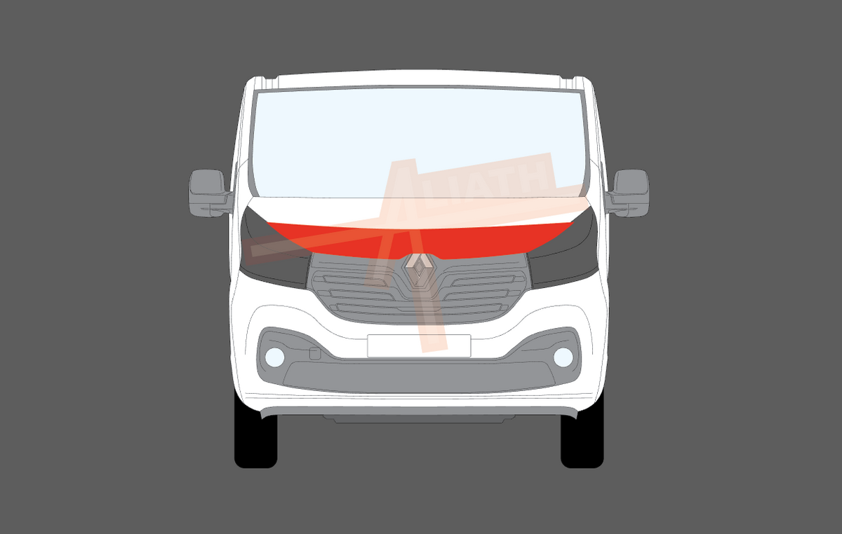 Renault Trafic 2015-Present, Bonnet & Wings Front Sections CLEAR Paint Protection