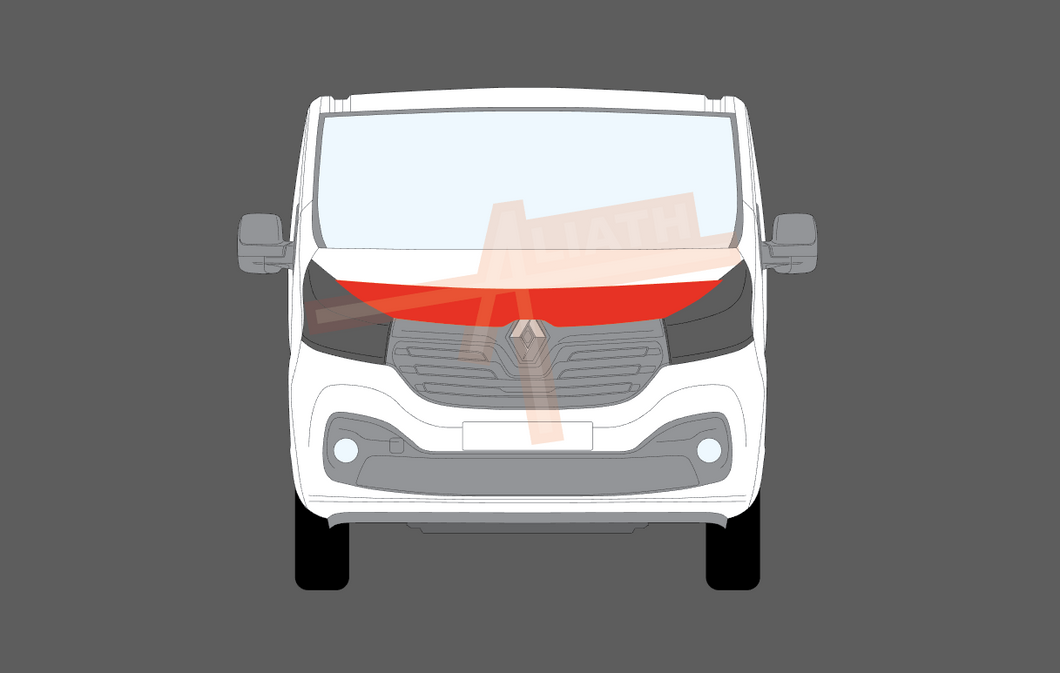 Renault Trafic 2015-Present, Bonnet & Wings Front Sections CLEAR