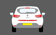Renault Clio 2012-2019, Rear Bumper Upper CLEAR Scratch Protection