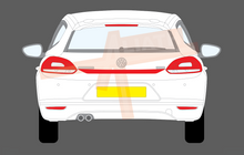 Volkswagen Scirroco (Type 1K8 Pre-Facelift) 2008-2014, Rear Bumper BLACK Paint Protection