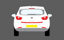 Seat Ibiza (Type 6J Pre-Facelift) 2008-2012, Rear Bumper CLEAR Scratch Protection