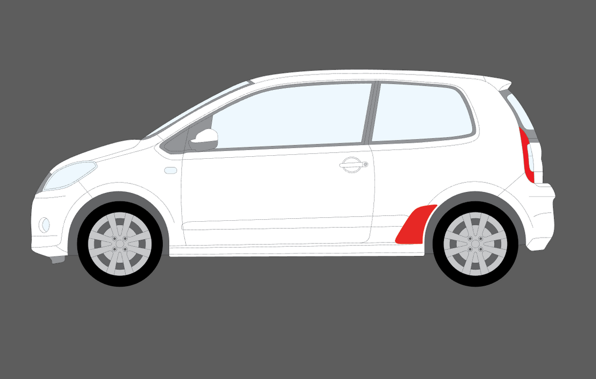 Seat Mii 2011-Present, Rear QTR Arch CLEAR Paint Protection