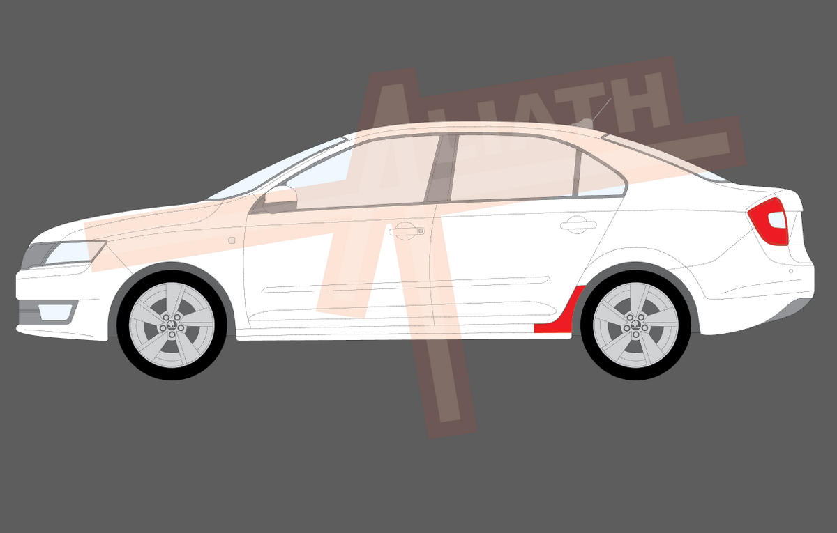 Skoda Octavia Mk2 (Type 1Z) 2004-2013 , OE Style Rear QTR Lower Arch CLEAR Paint Protection