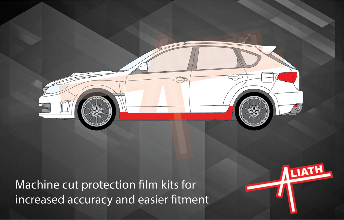 Subaru Impreza WRX STI 2007-2014, Side Sill Skirt Trims CLEAR Paint Protection