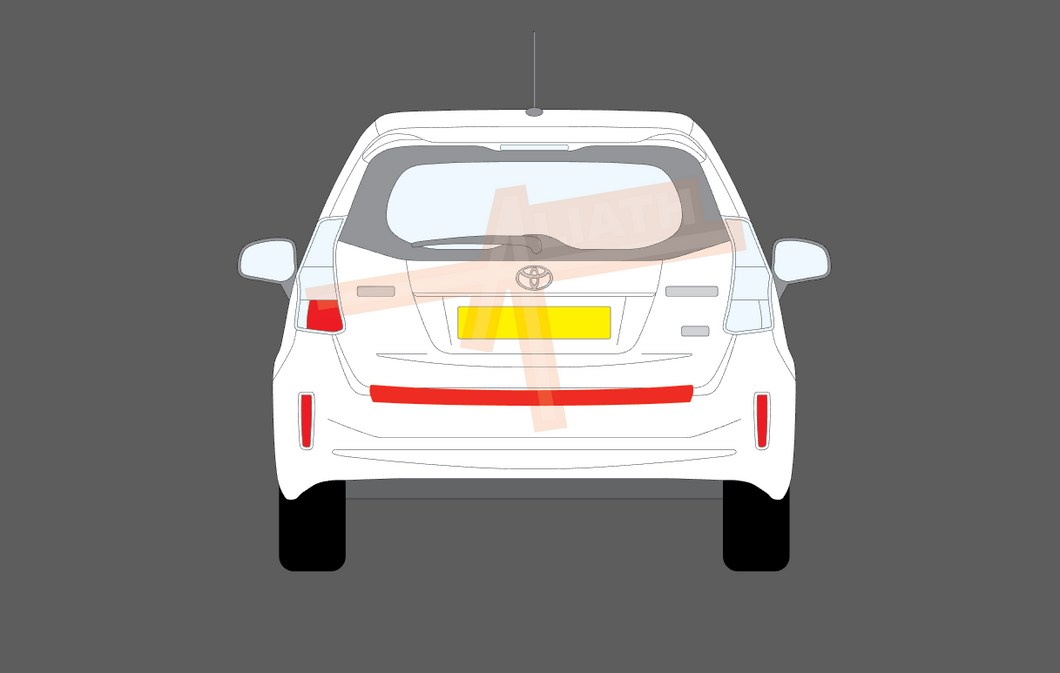 Toyota Prius Plus + 2012-Present, Rear Bumper Upper BLACK TEXTURED Pai ...