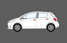 Toyota Yaris 2015-2020, Door Handle Cups CLEAR Paint Protection