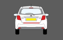 Toyota Yaris 2015-2020, Rear Bumper Upper CLEAR Paint Protection