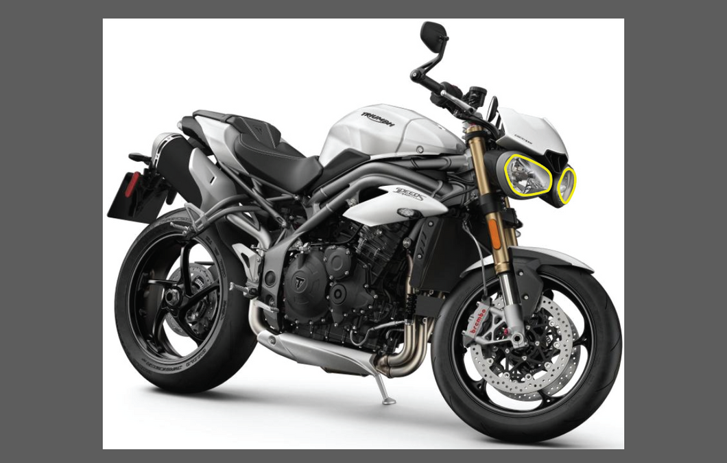 Triumph Speed Triple Motorcycle 2018 Headlights CLEAR Paint