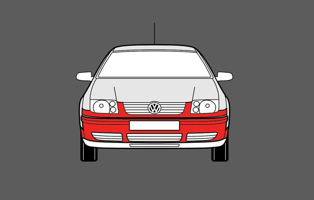 Volkswagen Bora / Jetta (MK4) 1999-2006 , Front Bumper CLEAR Paint Protection