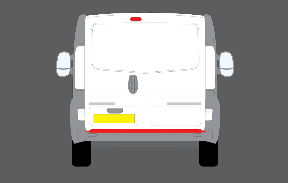 Vauxhall Vivaro 2003-2010, Rear Bumper Upper BLACK TEXTURED Scratch Protection