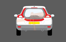 Volvo C30 (2006-2013), Rear Bumper Upper BLACK TEXTURED Paint Protection