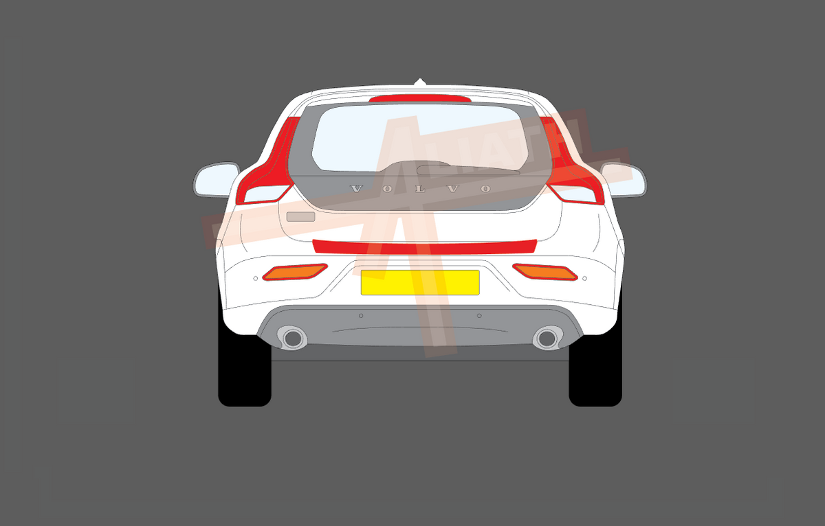 Volvo V40 (2013-2019), Rear Bumper Upper Loading Sections CLEAR Paint Protection