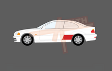 BMW 3-Series Coupe (Type E46) 2003-2006, Rear QTR Lower CLEAR Paint Protection