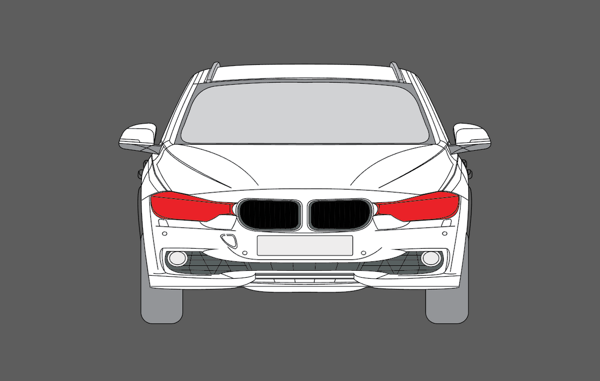 BMW 3-Series (Type F30 F31) 2012-2019, Headlights CLEAR Stone Protection