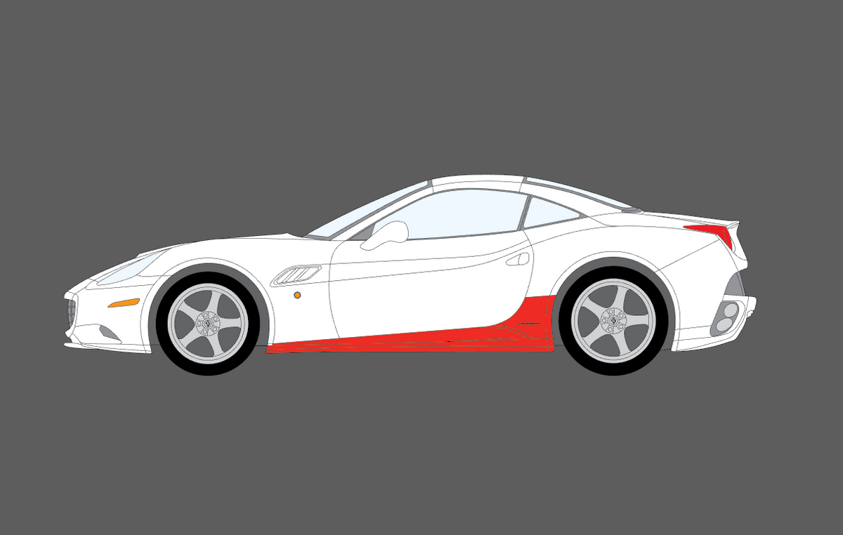 Ferrari California 2008-2014, Side Sill Skirt Trims CLEAR Paint Protection