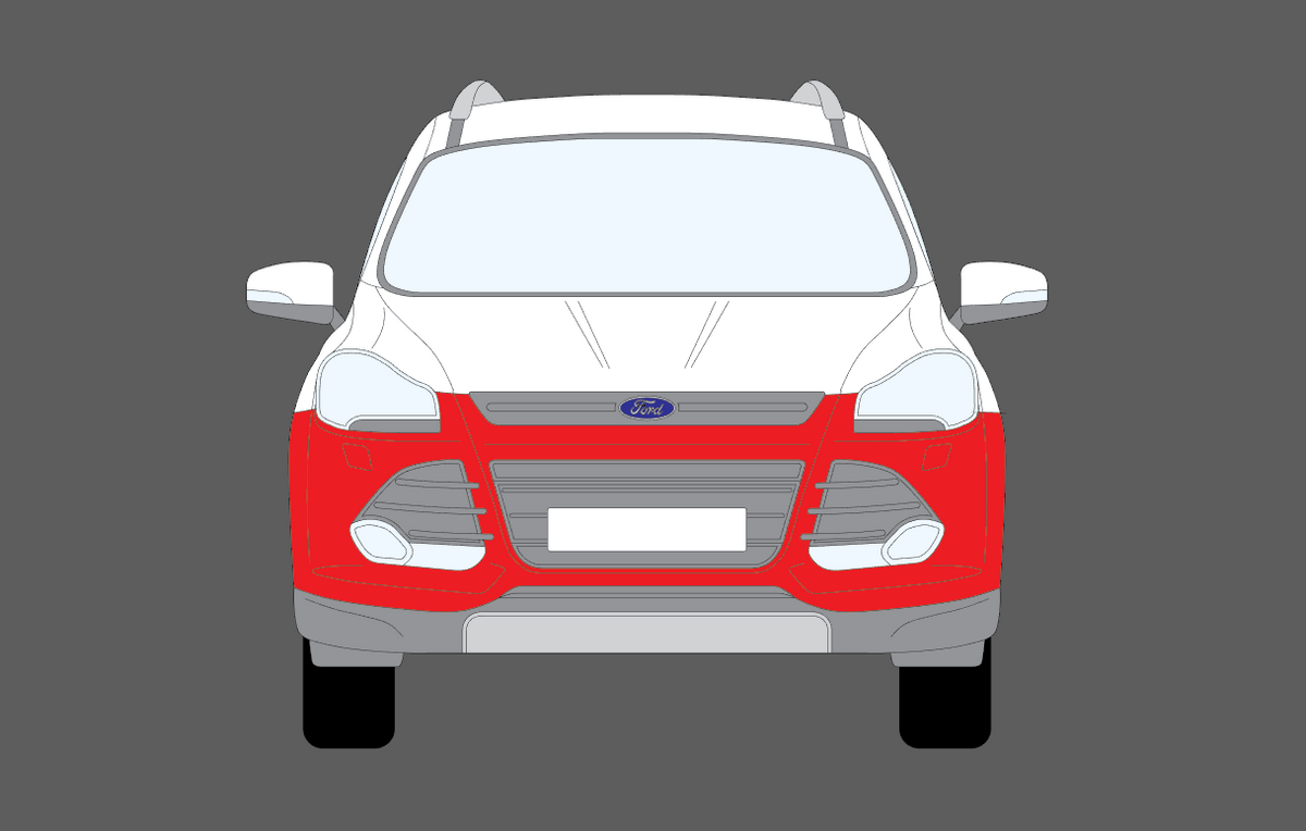 Ford Kuga (MK2) 2012-2016, Front Bumper CLEAR Paint Protection