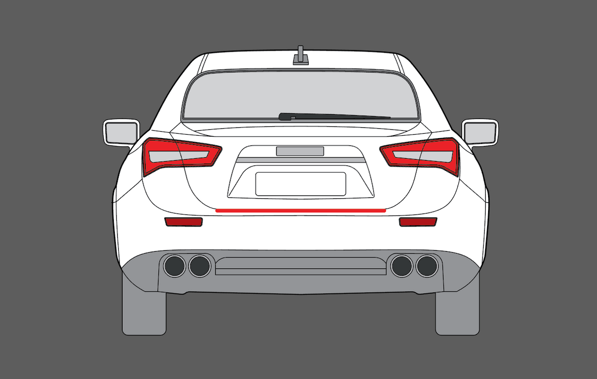 Maserati Ghibli (M157) 2013-, Rear Bumper Upper CLEAR Paint Protection