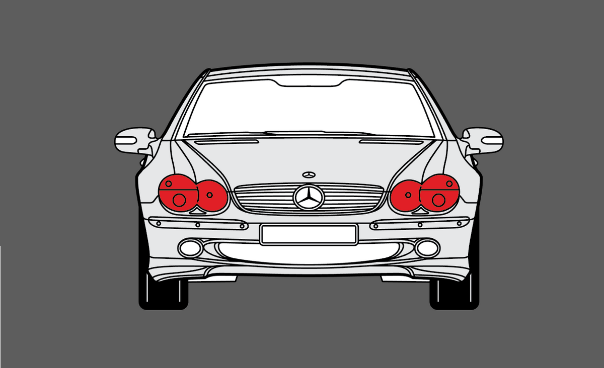 Mercedes-Benz SL Class (R230) Headlights CLEAR Stone Protection