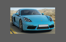 Porsche Boxster / Cayman S 718 (2016-), Side Sill Skirts CLEAR Paint Protection
