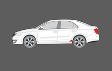 Skoda Rapid (Type NH3) 2012- , OE Style Rear QTR Lower Arch CLEAR Paint Protection
