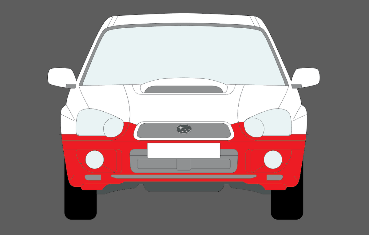 Subaru Impreza WRX 2002-2005, Front Bumper CLEAR Paint Protection