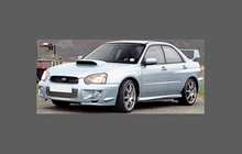 Subaru Impreza WRX 2002-2005, Door Mirror Covers CLEAR Paint Protection