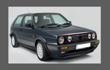 Volkswagen Golf (MK2) 1983-1992, Twin Headlights CLEAR Stone Protection. CLASSIC