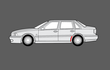 Volvo S70 1996-2000, Rear QTR / Wing Arch CLEAR Paint Protection