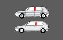 Volkswagen Golf / Jetta (MK2) 1983-1992, B-Pillar BLACK TEXTURED Trim Set