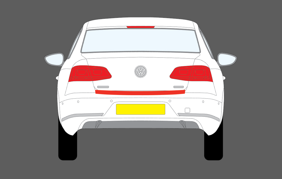 Volkswagen Passat (Type B7) 2010-2015, Rear Bumper BLACK Scratch Protection