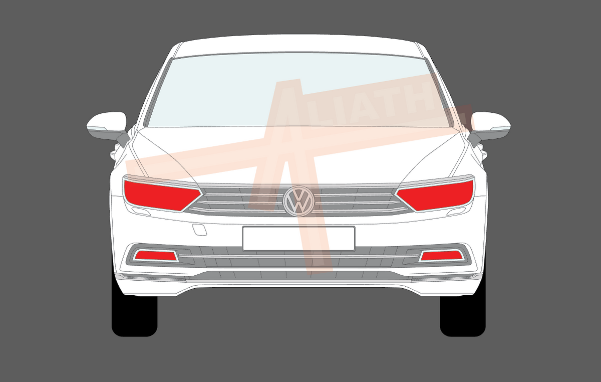 Volkswagen Passat R-Line (Type B8) 2015-2020, Headlights & Fogs CLEAR Stone Protection
