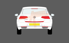 Volkswagen Passat Saloon (Type B8) 2015-2020, Rear Bumper CLEAR Scratch Protection
